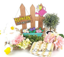 Load image into Gallery viewer, Spring Interchangeable Fence File SVG, Seasonal Glowforge, LuckyHeartDesignsCo