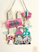 Load image into Gallery viewer, Gnome Valentine's Day Interchangeable Fence File SVG, Glowforge, LuckyHeartDesignsCo