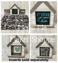 Load image into Gallery viewer, Standing House Interchangeable Leaning Sign File SVG, Glowforge, LuckyHeartDesignsCo