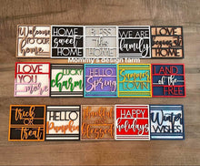 Load image into Gallery viewer, Simple Modern Interchangeable Leaning Sign File, Tiered Tray, Glowforge, LuckyHeartDesignsCo