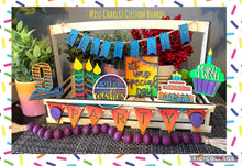 Load image into Gallery viewer, Birthday Tiered Tray file SVG, Glowforge, Celebrate Candles, Lucky Heart Designs