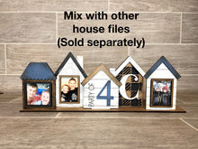 Load image into Gallery viewer, Standing Houses Picture Frame SVG File, Photo Frame Glowforge, LuckyHeartDesignsCo