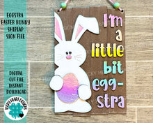 Load image into Gallery viewer, Eggstra Easter Bunny Shiplap Sign File SVG, Glowforge, LuckyHeartDesignsCo