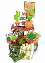 Load image into Gallery viewer, Cactus Valentines Tiered Tray File SVG, Glowforge Tier Tray, LuckyHeartDesignsCo