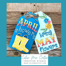 Load image into Gallery viewer, Spring Door Tag Door Hanger File SVG, Glowforge, LuckyHeartDesignsCo