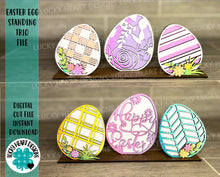 Load image into Gallery viewer, Standing Easter Egg Trio File, Glowforge, LuckyHeartDesignsCo