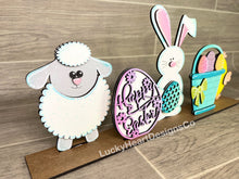 Load image into Gallery viewer, Standing Easter Friends Scene File SVG, Glowforge, LuckyHeartDesignsCo