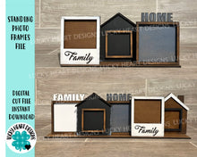 Load image into Gallery viewer, Standing Photo Frames File SVG, Glowforge Photo Tier Tray