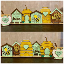 Load image into Gallery viewer, Bee Hive Standing Houses File SVG, tiered tray Glowforge, LuckyHeartDesignsCo