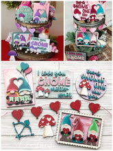 Load image into Gallery viewer, Gnome Valentine's Day Tiered Tray File SVG, Tier Tray Glowforge, LuckyHeartDesignsCo