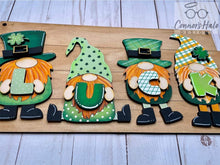 Load image into Gallery viewer, St. Patrick's Day Gnome Sign File SVG, Lucky Glowforge, LuckyHeartDesignsCo