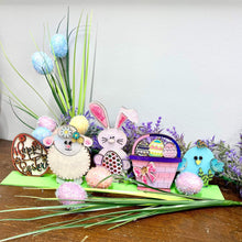 Load image into Gallery viewer, Standing Easter Friends Scene File SVG, Glowforge, LuckyHeartDesignsCo