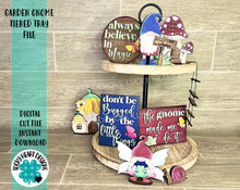 Load image into Gallery viewer, Garden Gnome Tiered Tray File SVG, Glowforge Tier Tray, LuckyHeartDesignsCo
