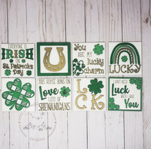 Load image into Gallery viewer, St. Patrick's Day Leaning Ladder File SVG, Glowforge Tiered Tray, LuckyHeartDesignsCo
