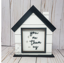 Load image into Gallery viewer, Standing House Interchangeable Leaning Sign File SVG, Glowforge, LuckyHeartDesignsCo