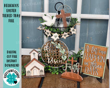 Load image into Gallery viewer, Religious Easter Tiered Tray File SVG, Tier Tray Glowforge, LuckyHeartDesignsCo