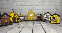 Load image into Gallery viewer, Bee Hive Standing Houses File SVG, tiered tray Glowforge, LuckyHeartDesignsCo
