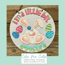 Load image into Gallery viewer, A Little Bit Eggstra Easter Door Hanger File SVG, Bunny Glowforge, LuckyHeartDesignsCo