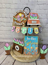 Load image into Gallery viewer, Flower Market Spring Tiered Tray File SVG, Tier Tray, LuckyHeartDesignsCo