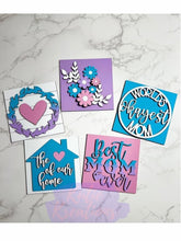 Load image into Gallery viewer, Mom Interchangeable Leaning Sign File SVG, Mother's Day Glowforge, LuckyHeartDesignsCo