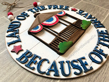 Load image into Gallery viewer, Americana Gazebo Door Hanger File SVG, Fourth Of July, USA Glowforge, LuckyHeartDesignsCo