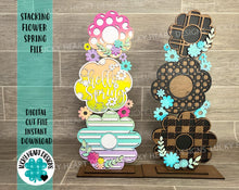 Load image into Gallery viewer, Stacking Flower Spring File SVG, Glowforge, LuckyHeartDesignsCo