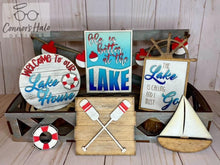 Load image into Gallery viewer, Lake House Tiered Tray File SVG, Glowforge Tier Tray