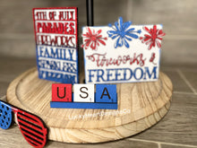 Load image into Gallery viewer, Fourth Of July Tiered Tray. File SVG, Glowforge Tier Tray, USA America, LuckyHeartDesignsCo