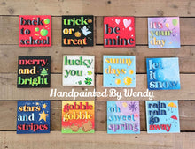 Load image into Gallery viewer, Seasonal Interchangeable Leaning Ladder Sign Bundle File SVG, Glowforge, LuckyHeartDesignsCo