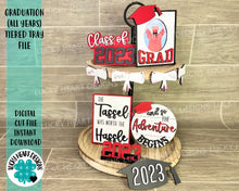 Load image into Gallery viewer, Graduation all year Tiered Tray File SVG, Glowforge, Tier Tray, LuckyHeartDesignsCo