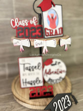 Load image into Gallery viewer, Graduation all year Tiered Tray File SVG, Glowforge, Tier Tray, LuckyHeartDesignsCo