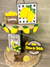 Load image into Gallery viewer, Lemon Summer Tiered Tray File SVG, Glowforge, Tier Tray Fruit, LuckyHeartDesignsCo