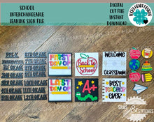 Load image into Gallery viewer, School Leaning Ladder File SVG, Tiered Tray Glowforge, LuckyHeartDesignsCo