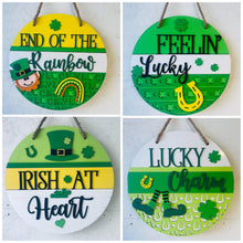 Load image into Gallery viewer, St. Patrick's Day Door Hanger Complete DIY KIT file SVG, Glowforge, LuckyHeartDesignsCo