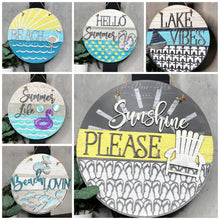 Load image into Gallery viewer, Summer Beach Door Hanger Complete DIY Kit File SVG, Glowforge, LuckyHeartDesignsCo