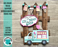 Load image into Gallery viewer, Ice CreamTruck Summer Interchangeable Fence File SVG, Glowforge, LuckyHeartDesignsCo