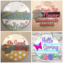 Load image into Gallery viewer, Spring Door Hanger Bundle Complete DIY KIT File SVG, Glowforge, LuckyHeartDesignsCo