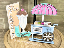 Load image into Gallery viewer, Vintage Ice Cream Summer Tiered Tray File SVG, Tier Tray Glowforge, LuckyHeartDesignsCo
