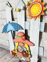 Load image into Gallery viewer, Summer Beach Gnome Interchangeable Fence File, Glowforge, LuckyHeartDesignsCo