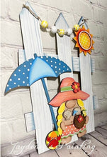 Load image into Gallery viewer, Summer Beach Gnome Interchangeable Fence File, Glowforge, LuckyHeartDesignsCo
