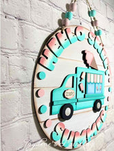 Load image into Gallery viewer, Ice Cream Truck Summer Door Hanger File SVG, Glowforge, LuckyHeartDesignsCo