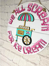 Load image into Gallery viewer, Ice Cream Door Hanger Bundle File SVG, Icecream Summer Glowforge, LuckyHeartDesignsCo