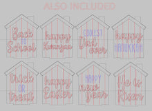 Load image into Gallery viewer, Standing Houses Seasonal Add On File SVG, Glowforge, LuckyHeartDesignsCo