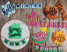 Load image into Gallery viewer, Hello Seasonal Interchangeable Door Hanger File SVG, LuckyHeartDesignsCo