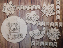 Load image into Gallery viewer, Hello Seasonal Interchangeable Door Hanger File SVG, LuckyHeartDesignsCo
