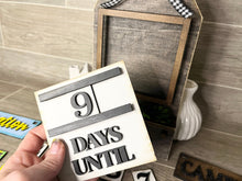 Load image into Gallery viewer, Countdown Interchangeable Leaning Tag Sign File SVG, Seasonal Glowforge, LuckyHeartDesignsCo