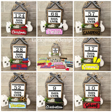 Load image into Gallery viewer, Countdown Interchangeable Leaning Tag Sign File SVG, Seasonal Glowforge, LuckyHeartDesignsCo