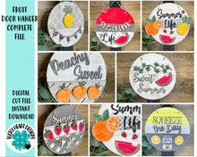 Load image into Gallery viewer, Fruit Door Hanger Complete DIY KIT File SVG, Summer Glowforge Sign, LuckyHeartDesignsCo