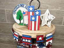 Load image into Gallery viewer, Fourth Of July Tiered Tray. File SVG, Glowforge Tier Tray, USA America, LuckyHeartDesignsCo