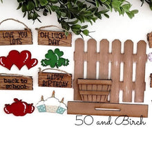 Load image into Gallery viewer, Mini Interchangeable Fence SVG File, Tiered Tray, Glowforge, LuckyHeartDesignsCo